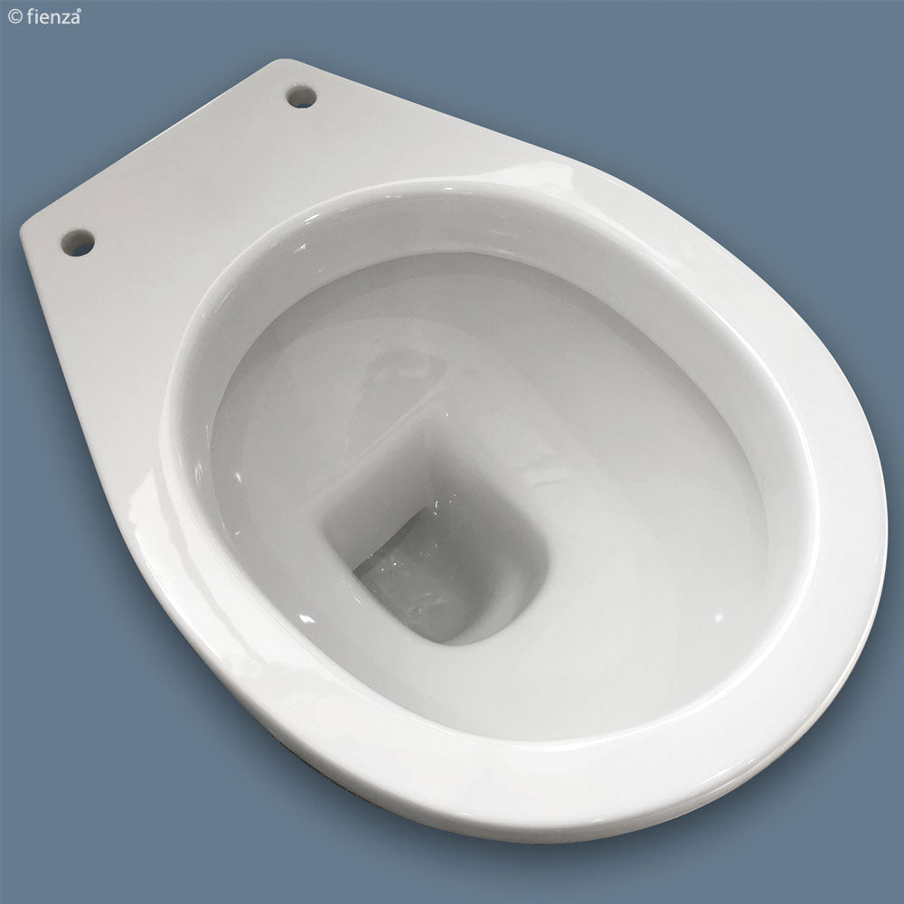 Fienza K001D Stella Care Adjustable Link Toilet Suite, Blue Seat, Large Flush Button