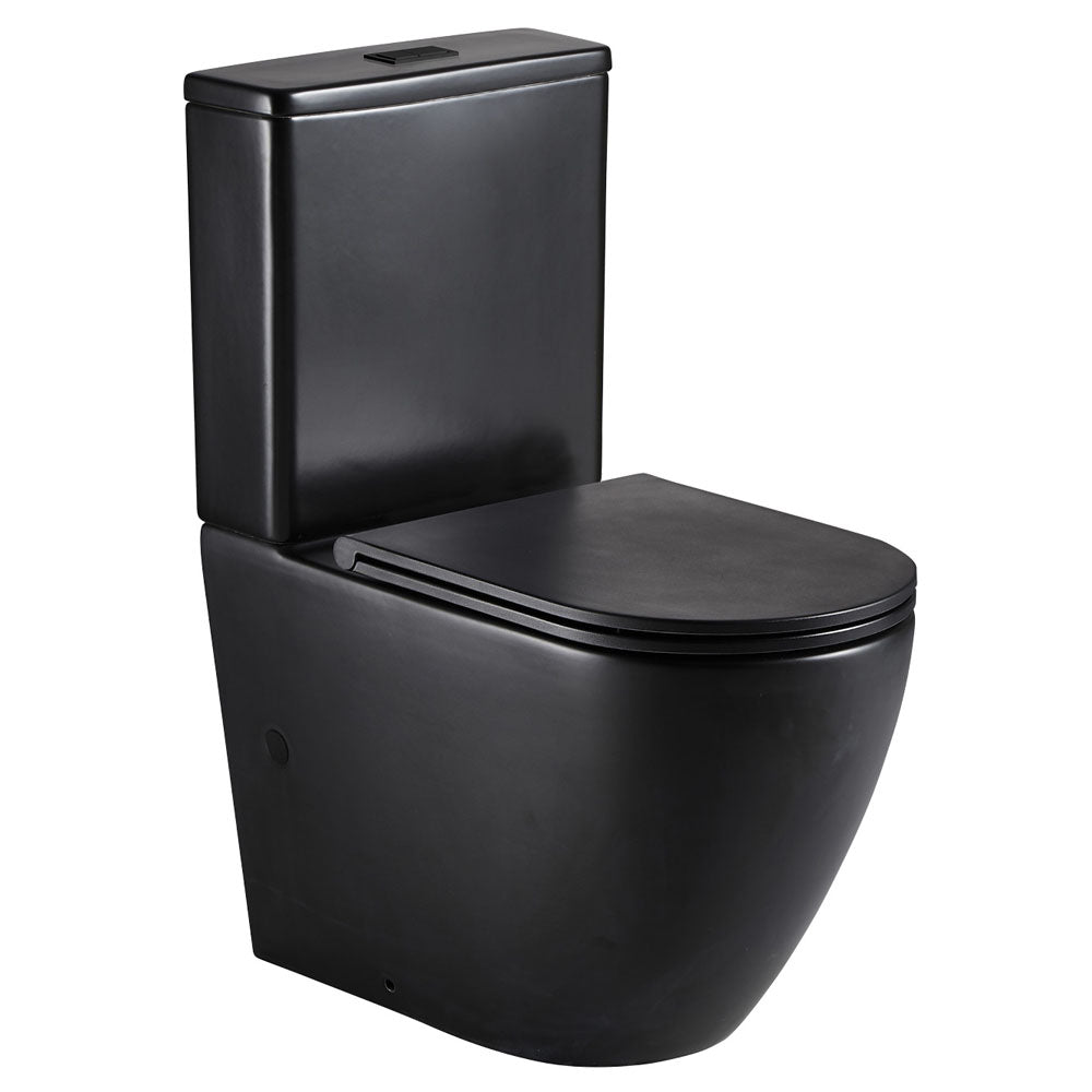 Fienza Koko Slim Seat Back-to-Wall Suite - Matte Black