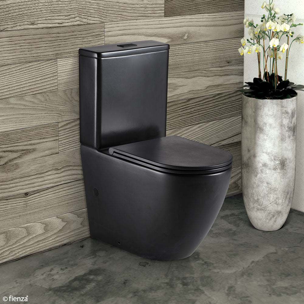 Fienza Koko Slim Seat Back-to-Wall Suite - Matte Black