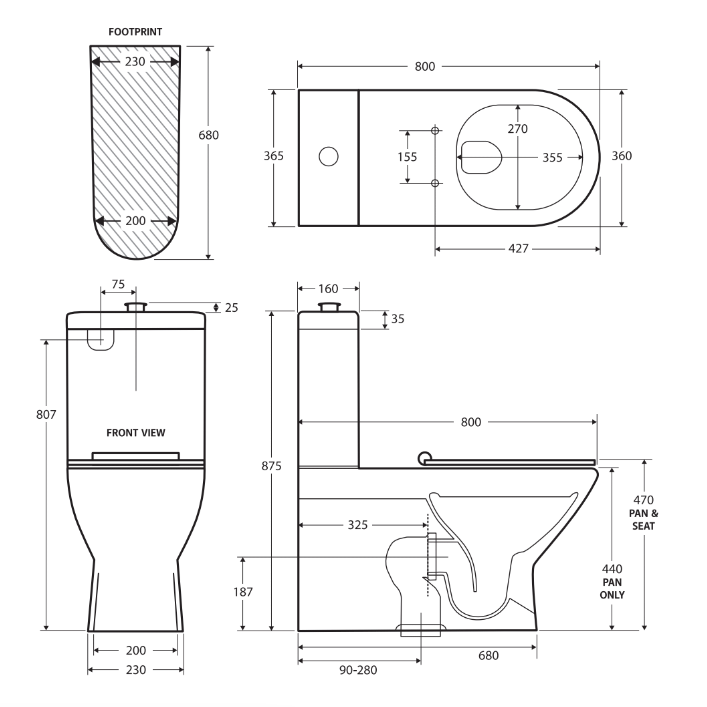 Fienza Delta CARE4RL CARE4RR Accessible Care Kit with Right Hand 90° Degrees Rail