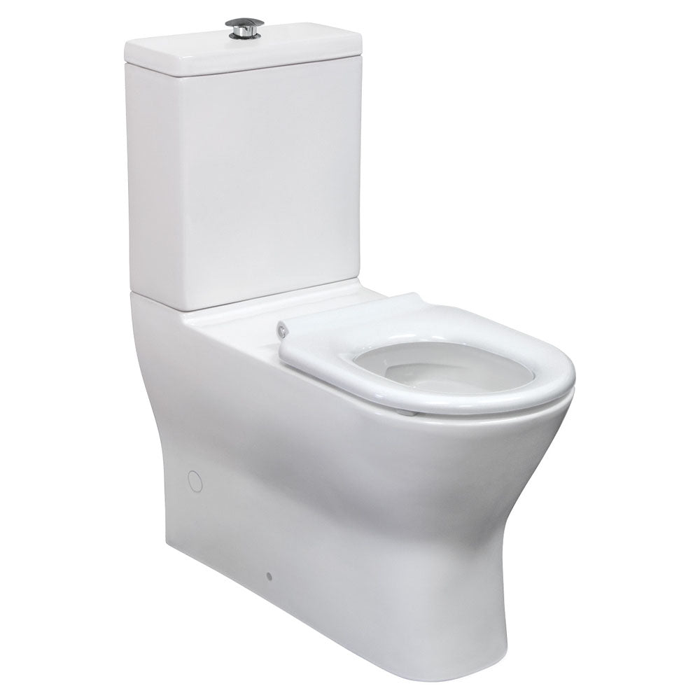 Fienza K013WP Delta Care Back to Wall Toilet Suite, P Trap, White Seat, Raised Buttons