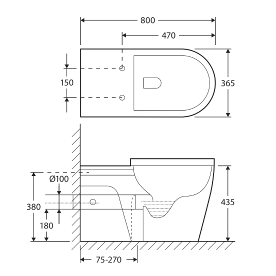Fienza K016 Isabella Care Back to Wall Toilet Suite, Blue Seat