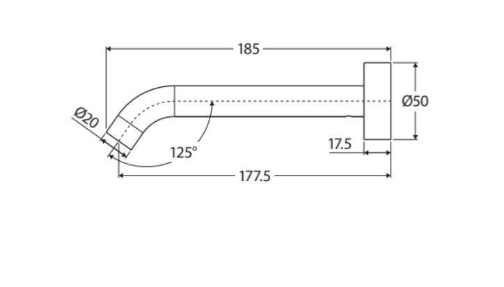 Fienza Kaya Bath / Basin Outlet 180mm - Chrome
