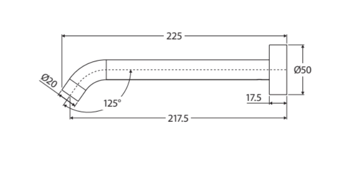 Fienza Kaya Bath / Basin Outlet 220mm - Brushed Nickel