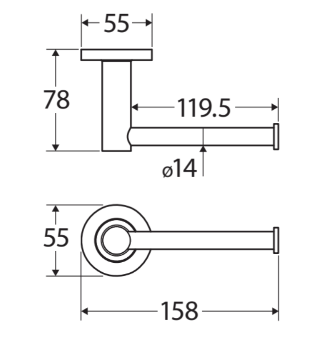 Fienza Kaya Roll Holder - Brushed Nickel