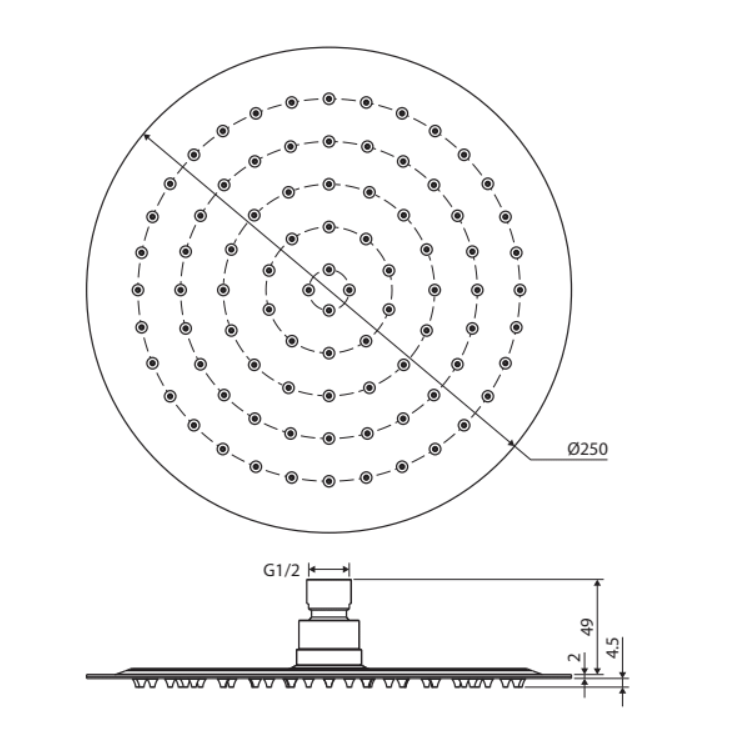 Fienza Kaya Round 250 Shower Head 411125BN - Brushed Nickel