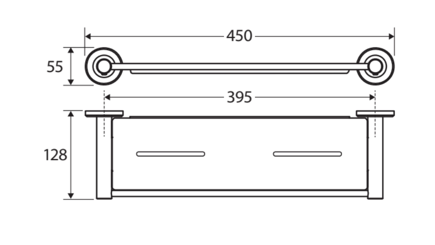 Fienza 82807GM Kaya Shower Shelf, Gunmetal Grey