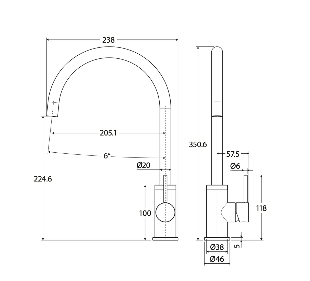 Fienza Kaya Sink Mixer - Blossom Matte