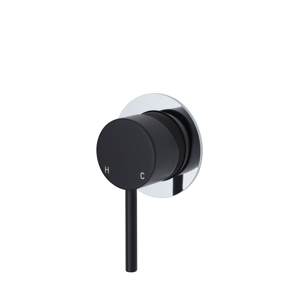 Fienza Kaya Small Round Plate Wall Mixer - Matte Black