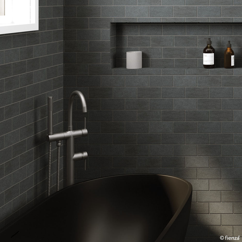 Fienza Kaya Small Round Plate Wall Mixer - Gunmetal Grey