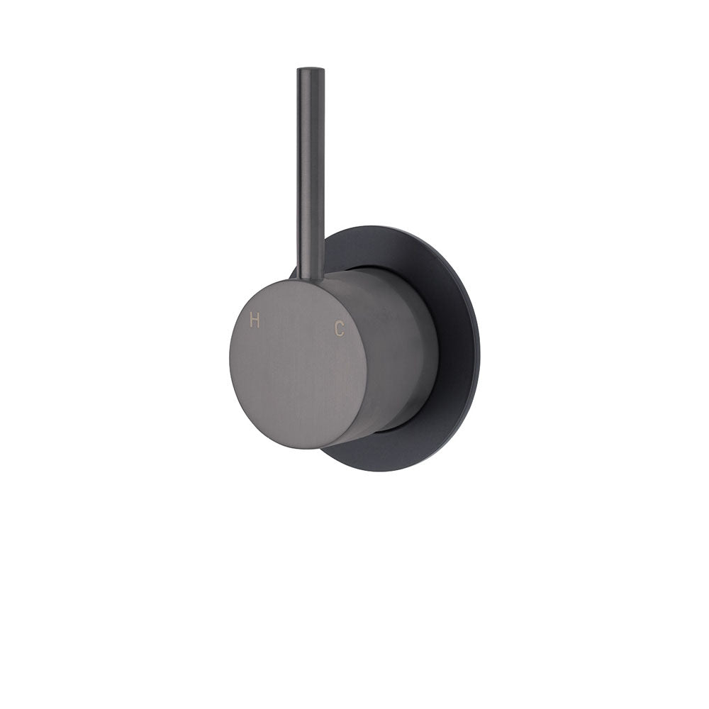 Fienza Kaya Up Round Plate Wall Mixer - Gunmetal Grey