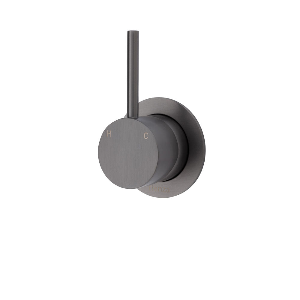 Fienza Kaya Up Round Plate Wall Mixer - Gunmetal Grey