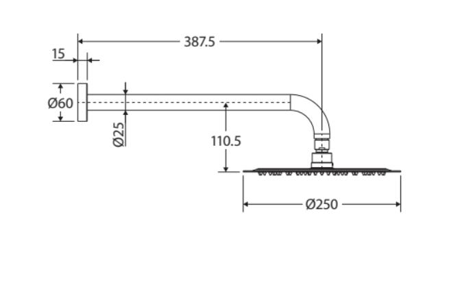Fienza Kaya Wall Arm Shower Set - Chrome