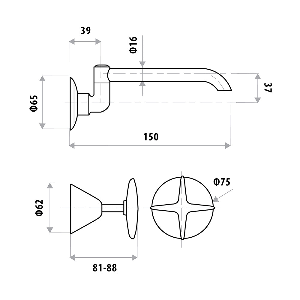 KIRRA Laundry Set with 150mm Laundry Arm P762B (Special Order) SA