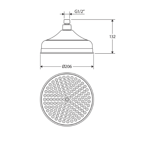 Fienza 411138B Lillian Shower Head, Matte Black
