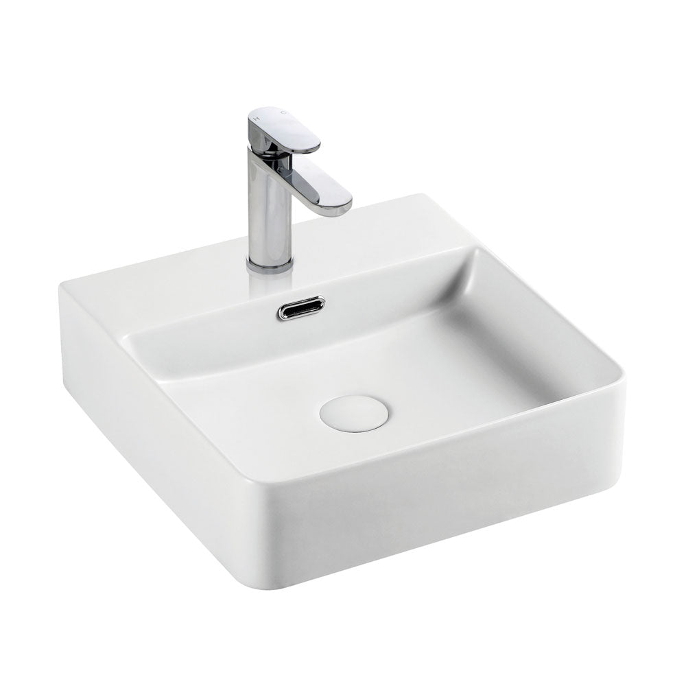 Fienza RB2177 Petra Mini Above Counter 1 Tap Hole Basin, White