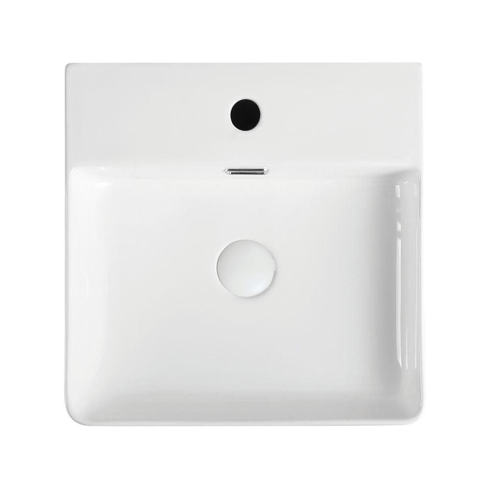 Fienza RB2177 Petra Mini Above Counter 1 Tap Hole Basin, White
