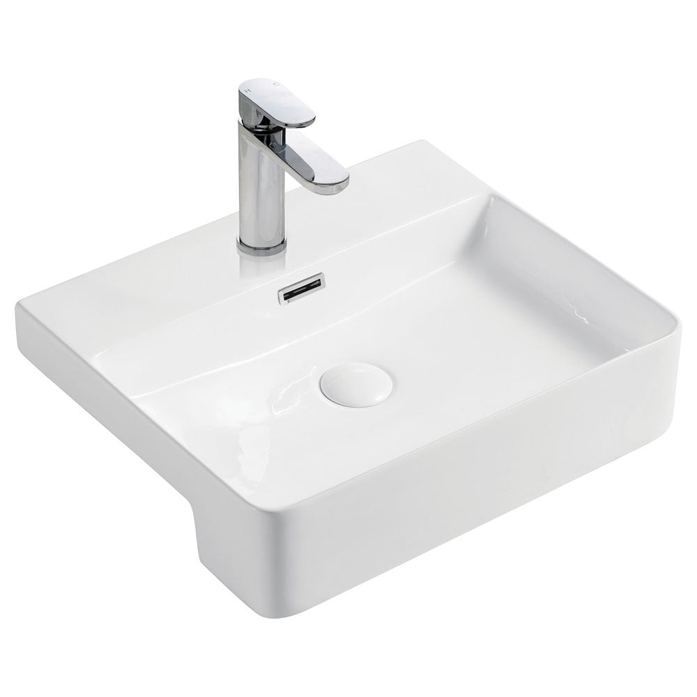 Fienza RB4044 Petra 1 Tap Hole Semi Recessed Basin, White