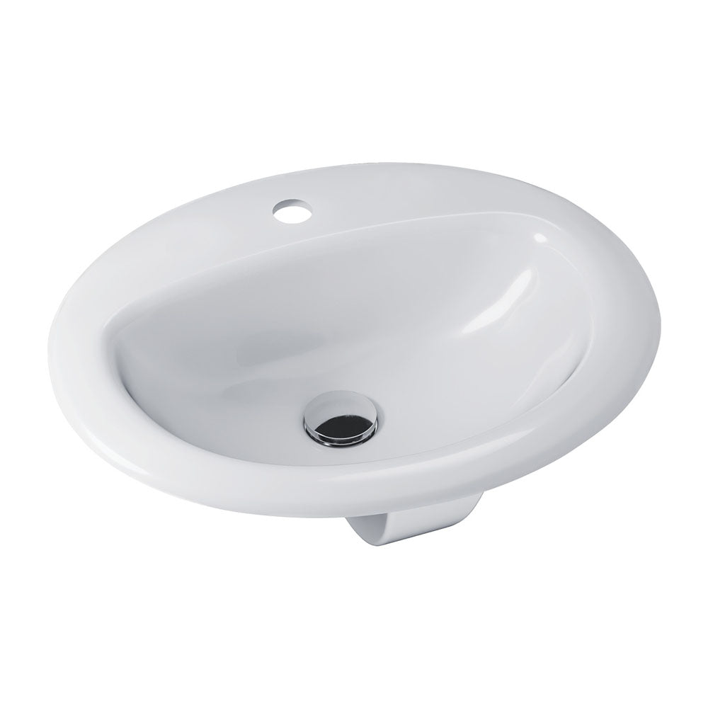 Fienza RB405-1 Stella Inset Basin 1 Tap Hole, White