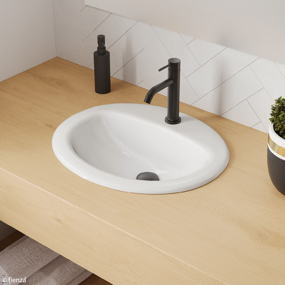 Fienza RB405-1 Stella Inset Basin 1 Tap Hole, White