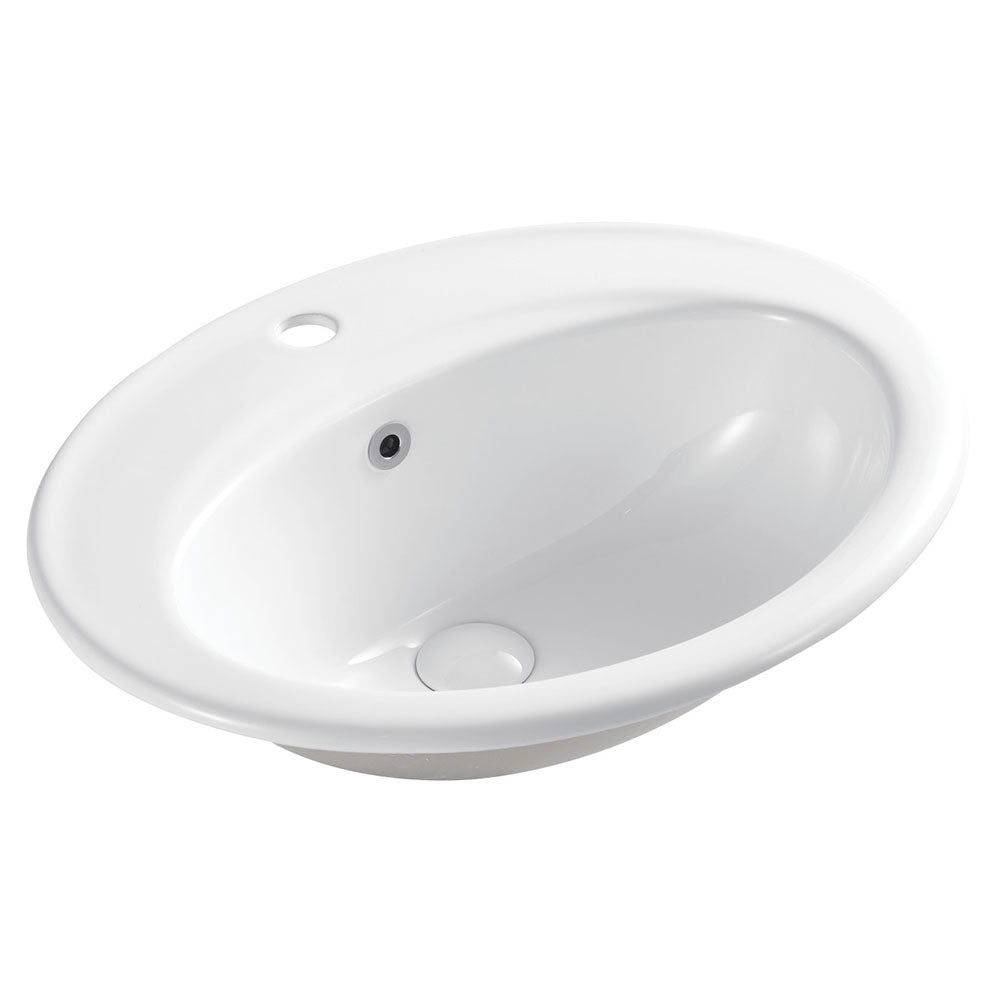 Fienza RB506A Inset Lacy Basin 1 Tap Hole, White