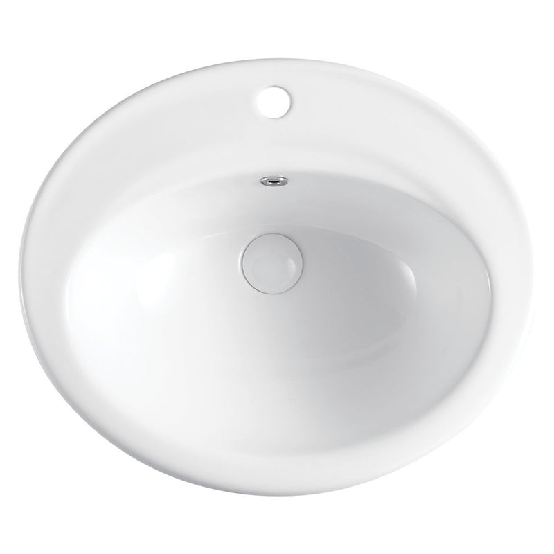 Fienza RB506A Inset Lacy Basin 1 Tap Hole, White - Special Order