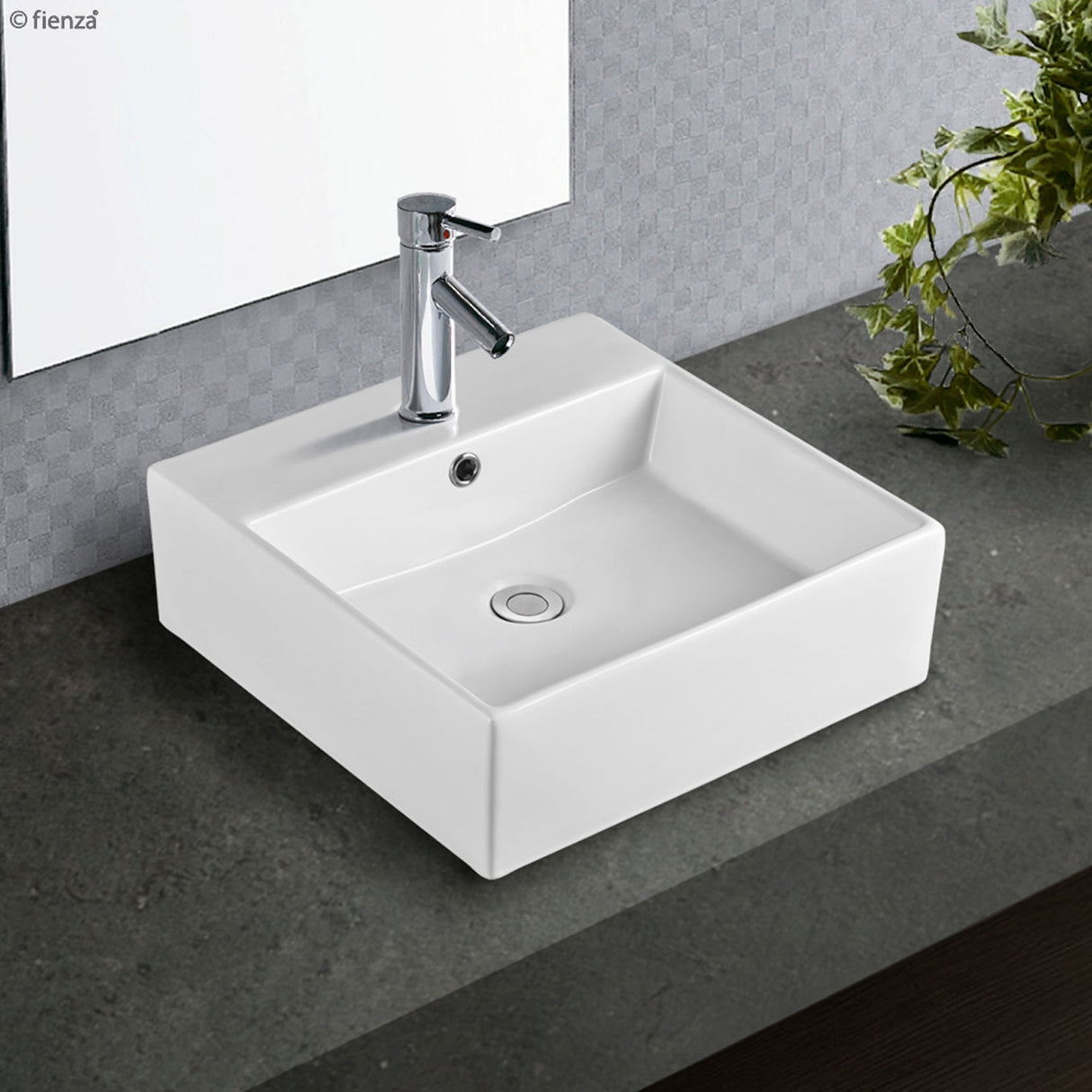 Fienza Helen RB71 1 Tap Hole Above Counter Basin, Gloss White