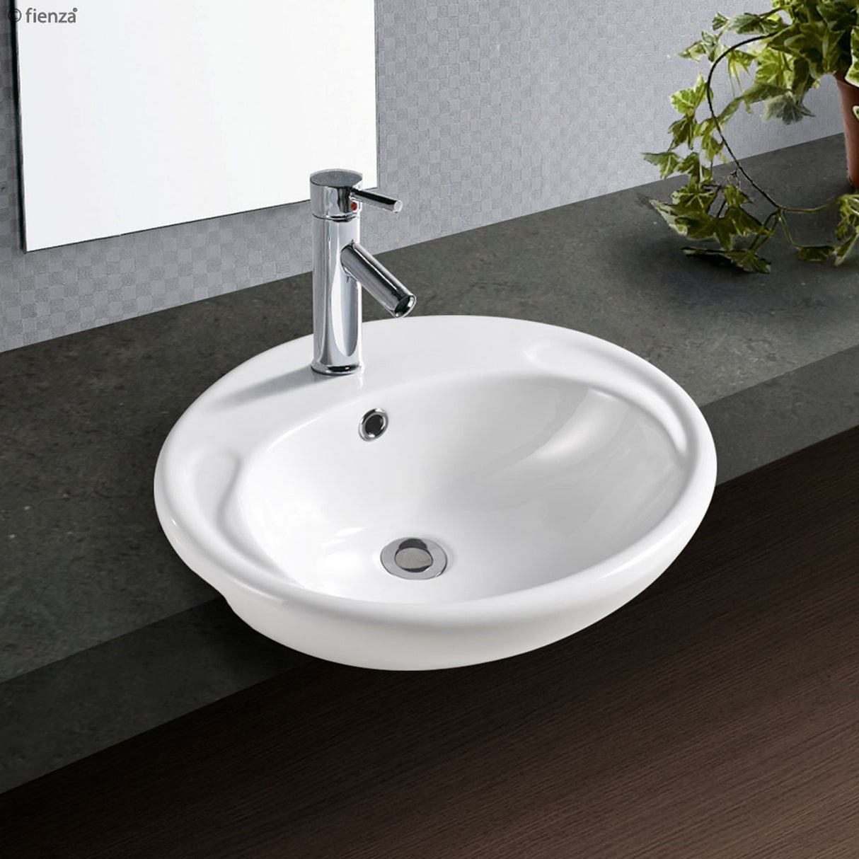 Fienza RB760 Micki 1 Tap Hole Semi Recessed Basin, White