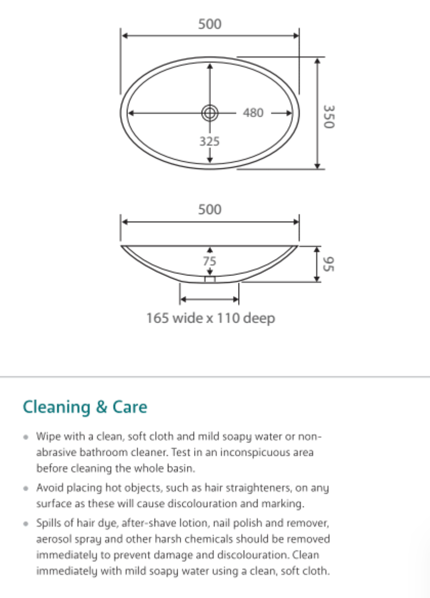 Fienza RB814 Keeto Above Counter Ceramic Basin, White