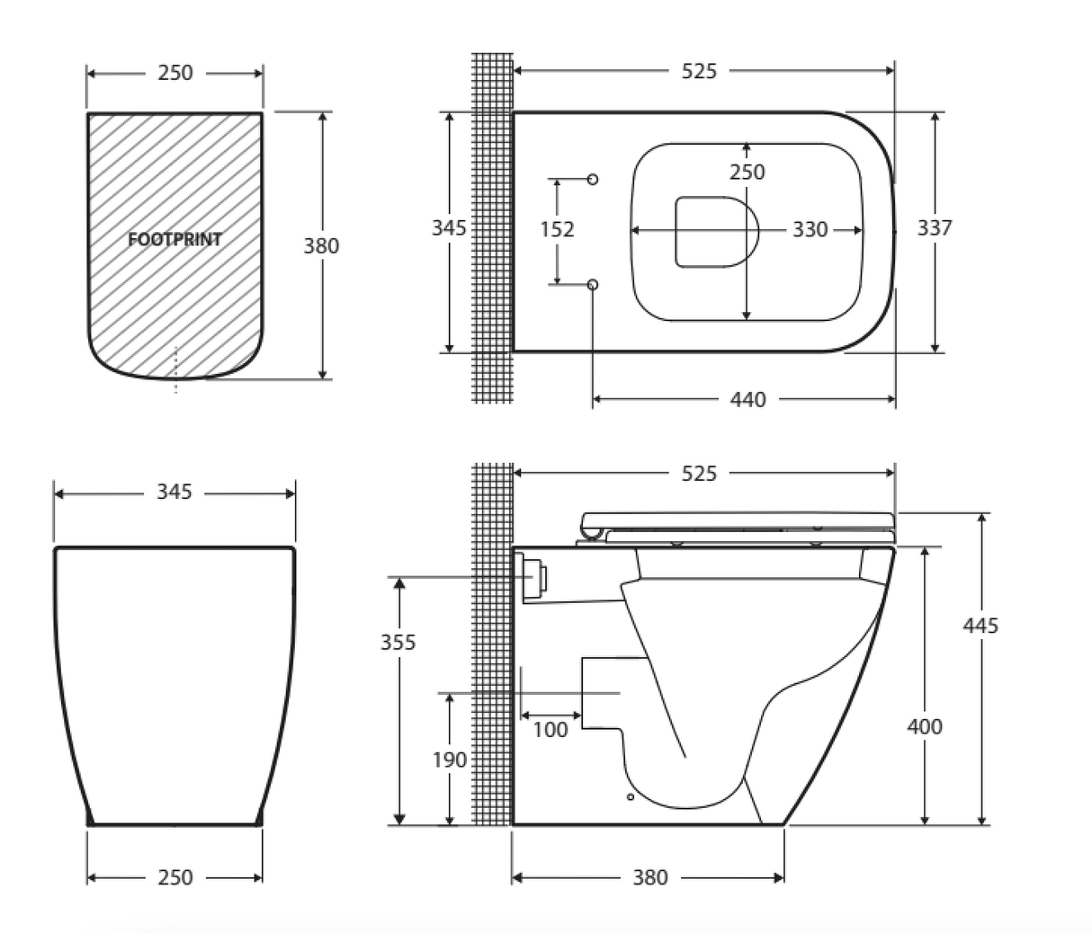 Fienza Rak Metropolitan Wall-Faced Suite