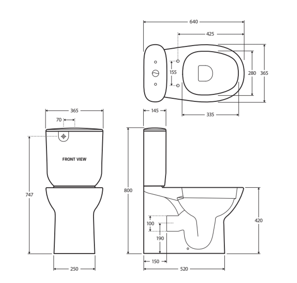 Fienza Rak Morning Back-to-Wall Suite Top Inlet