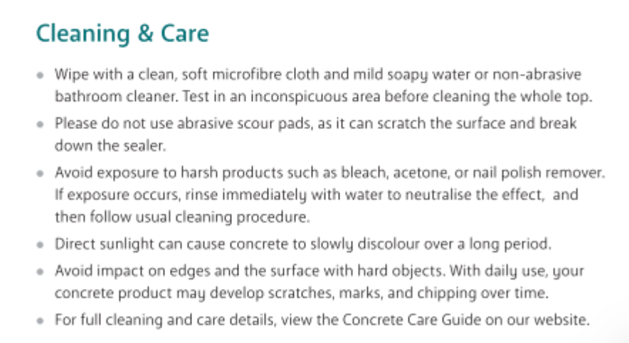 Fienza SAT75 Satori 750mm Concrete Basin Top