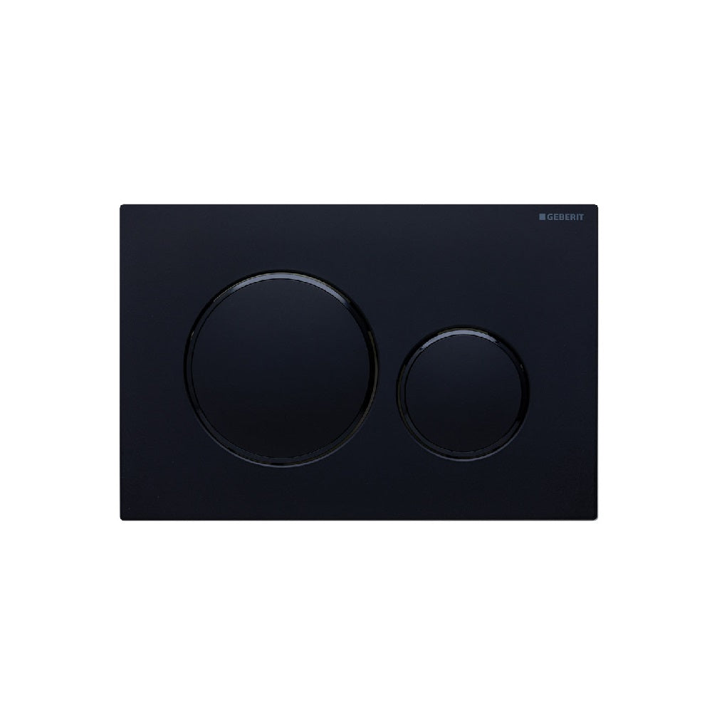 Fienza SIG20-BL Round Flush Buttons for Geberit Sigma 20, Matte Black with Black Trim