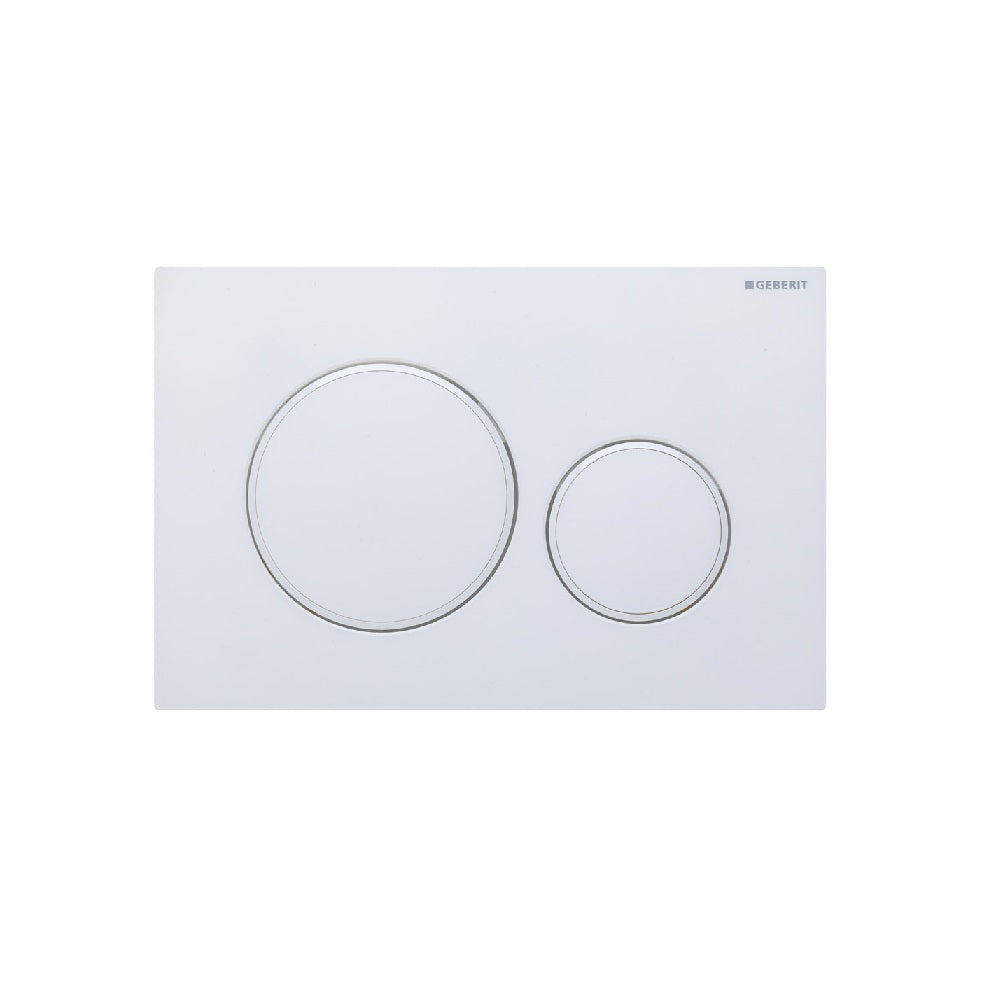 Fienza SIG20-WH Round Flush Buttons for Geberit Sigma 20, Matte White with White Trim