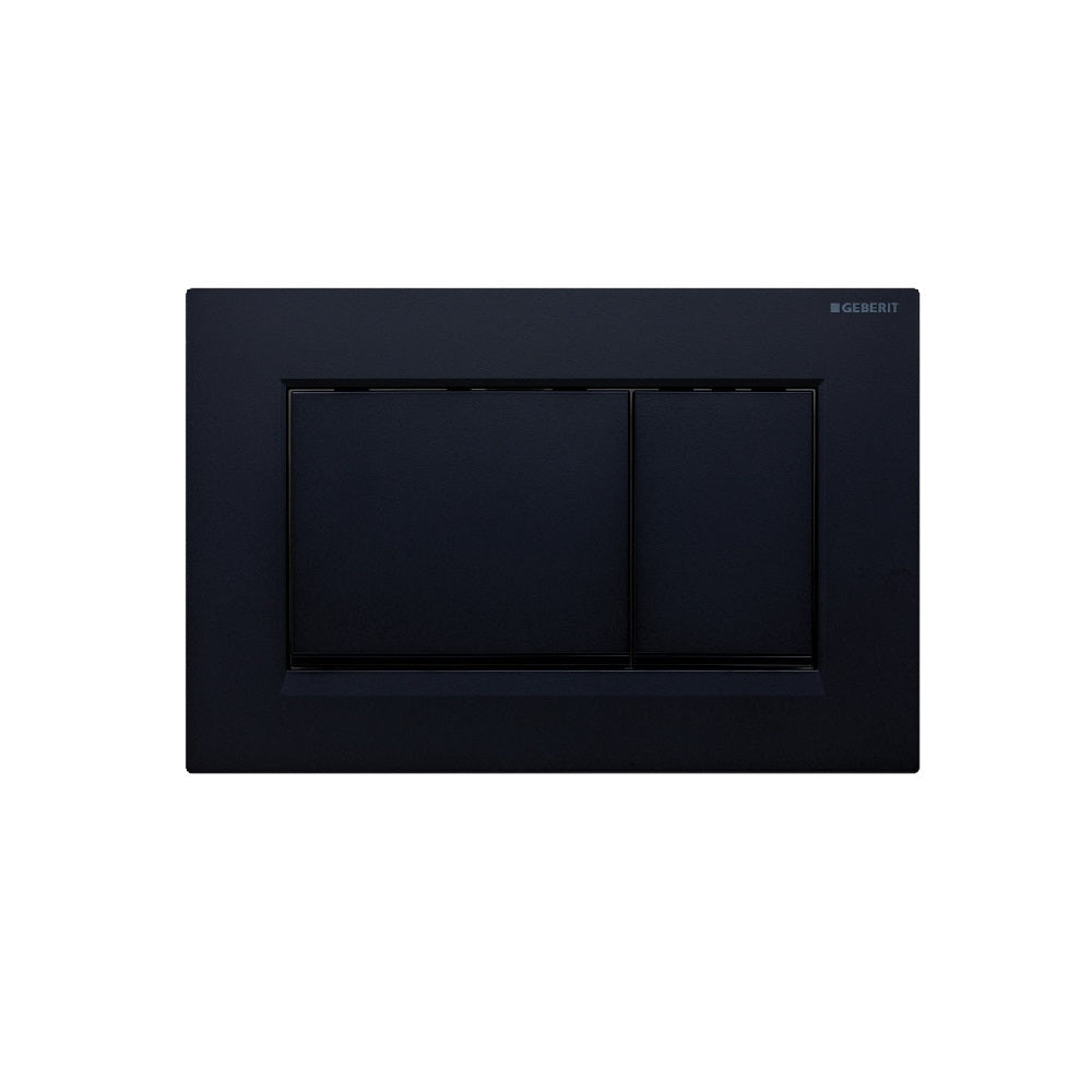Fienza SIG30-BL Rectangular Flush Buttons for Geberit Sigma 30, Matte Black with Black Trim