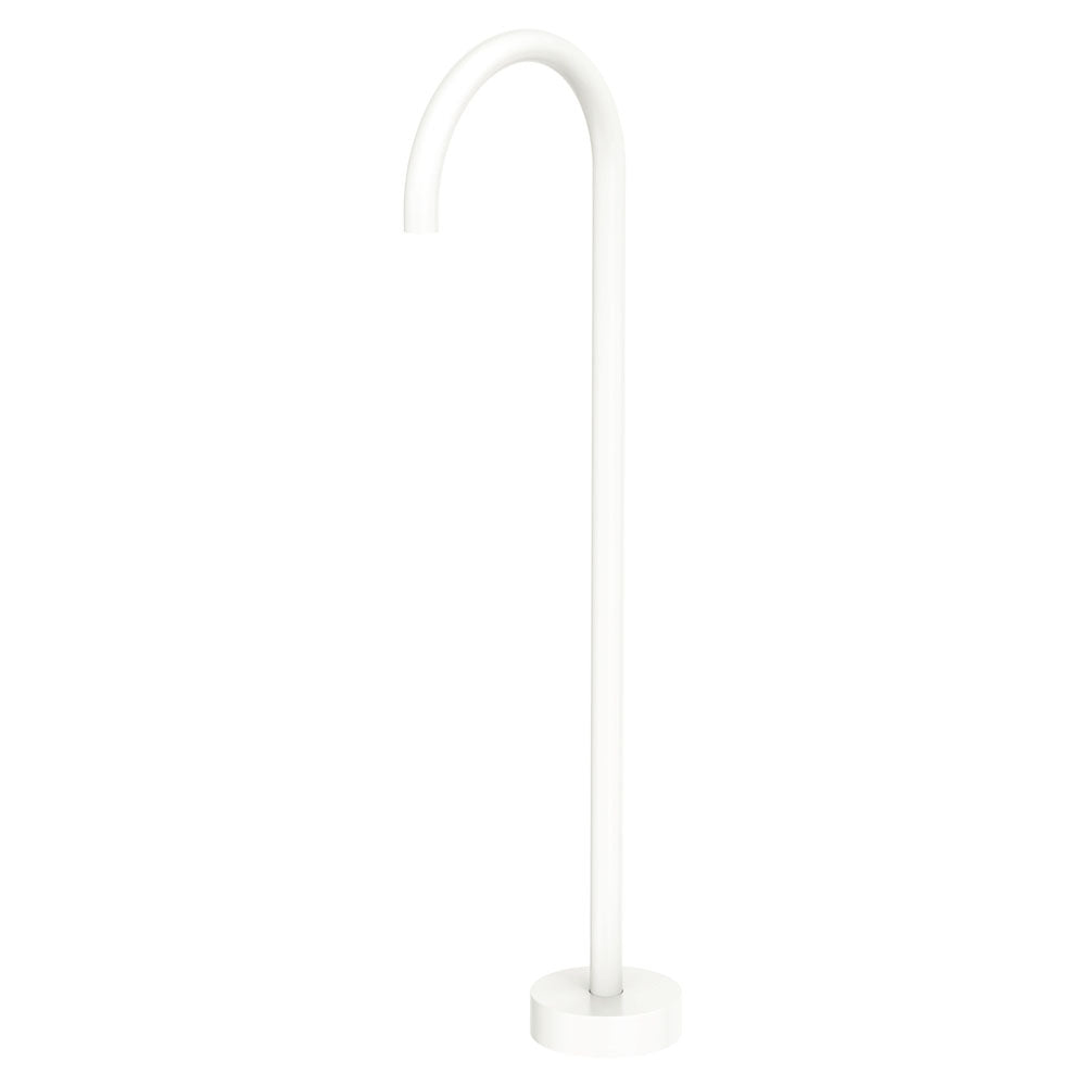 Fienza SP8016MW Kaya Floor Mounted Goosneck Bath Outlet, Matte White