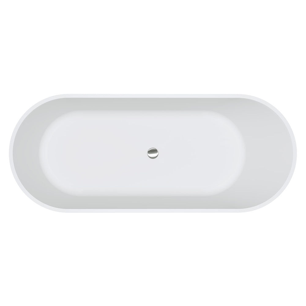 Fienza SS07 Encanto Resin Freestanding Stone Bath 1700mm, Matte White