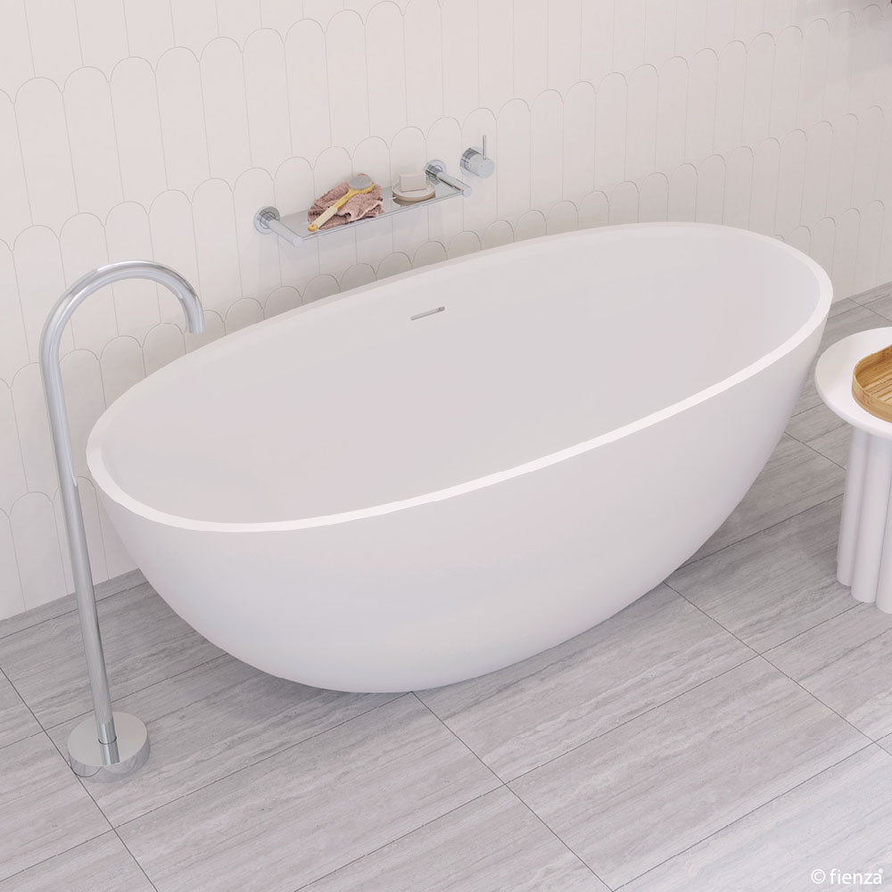 Fienza ST28-1550 Sasso Freestanding Stone Bath 1500mm, Matte White
