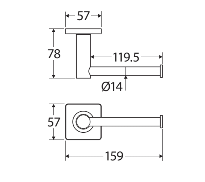 Fienza Sansa Roll Holder 83203GM - Gunmetal Grey