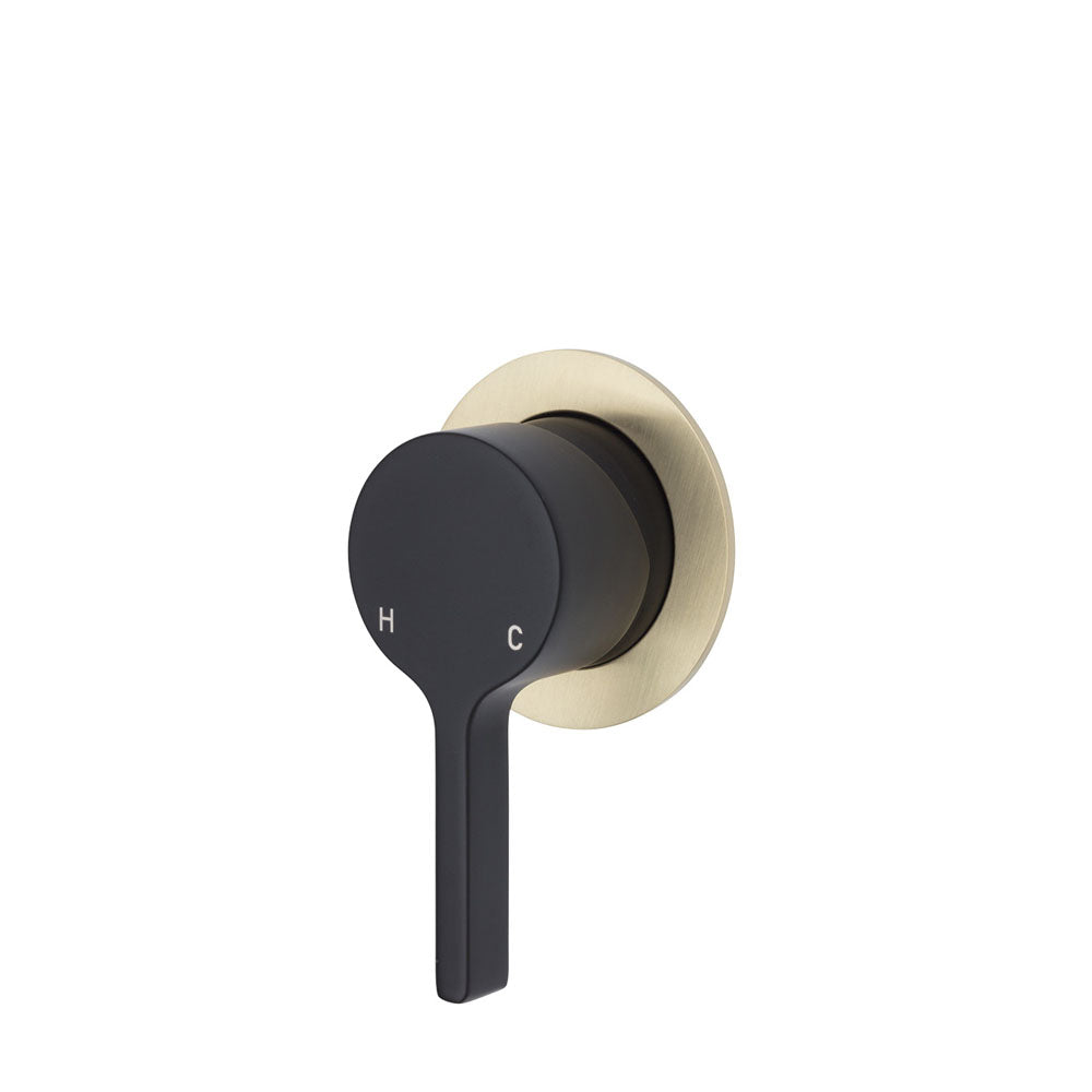 Fienza Sansa Small Round Plate Wall Mixer - Matte Black