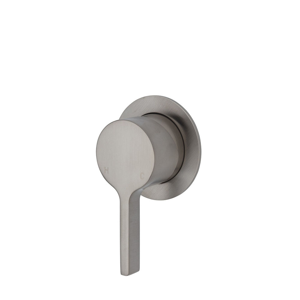 Fienza Sansa Small Round Plate Wall Mixer - Brushed Nickel