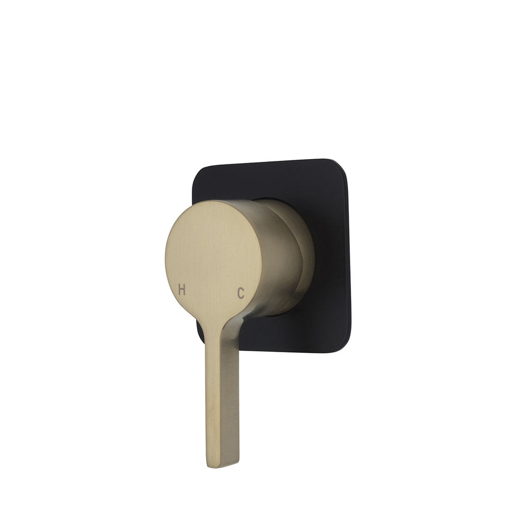 Fienza Sansa Soft Square Plate Wall Mixer - Urban Brass