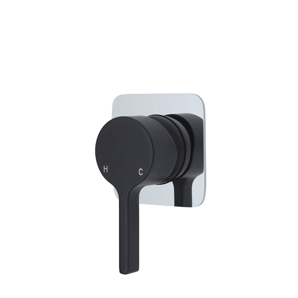 Fienza Sansa Soft Square Plate Wall Mixer - Matte Black