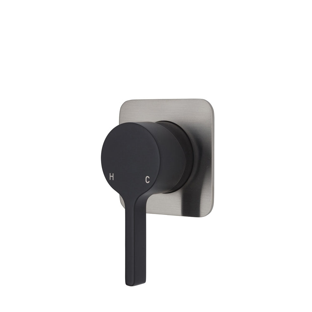 Fienza Sansa Soft Square Plate Wall Mixer - Matte Black