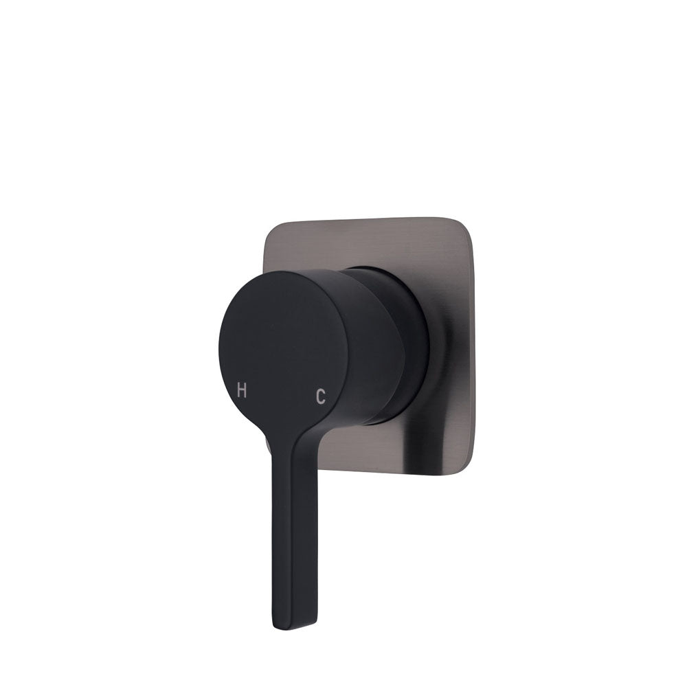 Fienza Sansa Soft Square Plate Wall Mixer - Matte Black