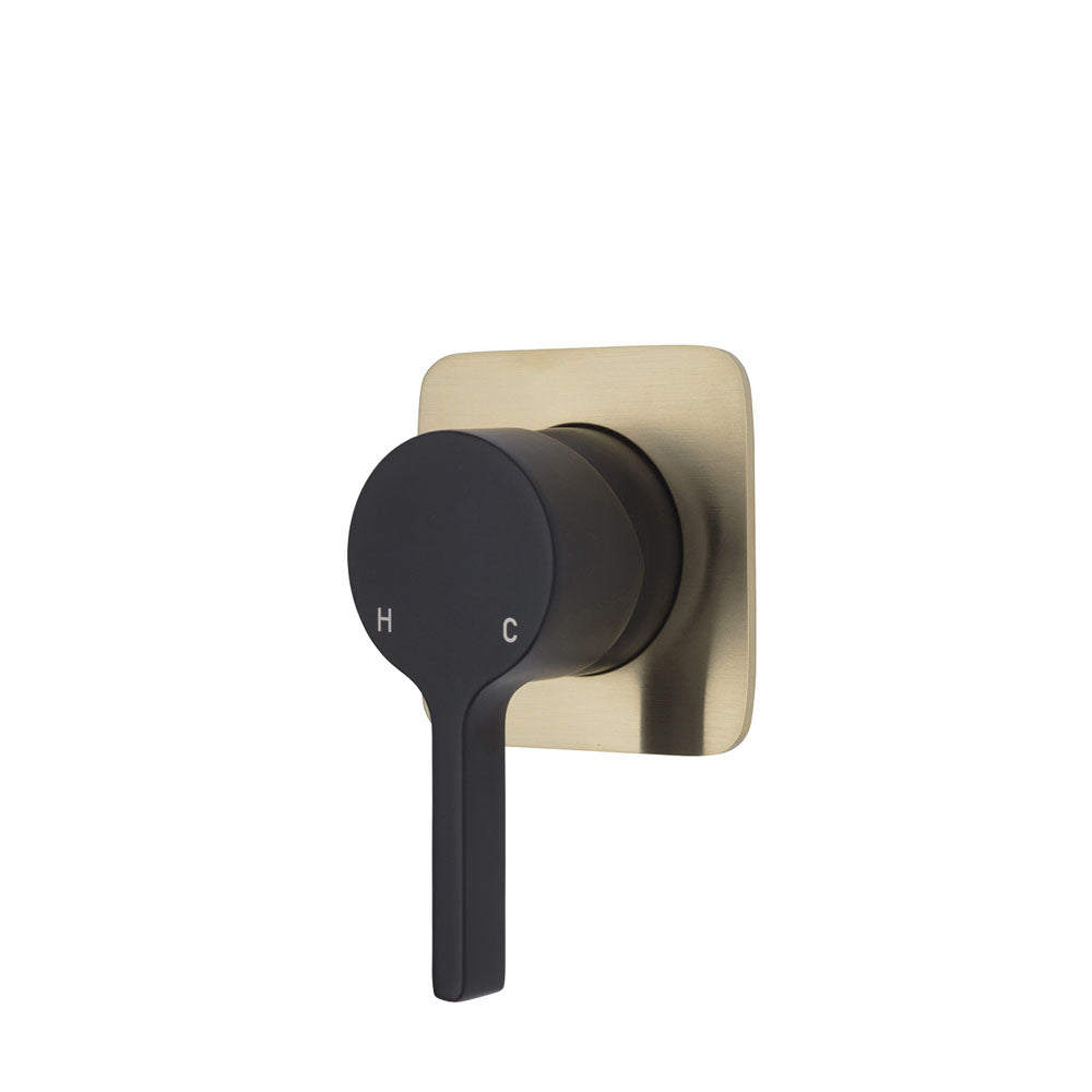 Fienza Sansa Soft Square Plate Wall Mixer - Matte Black