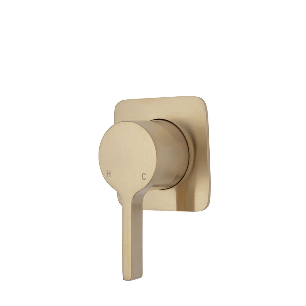 Fienza Sansa Soft Square Plate Wall Mixer - Urban Brass