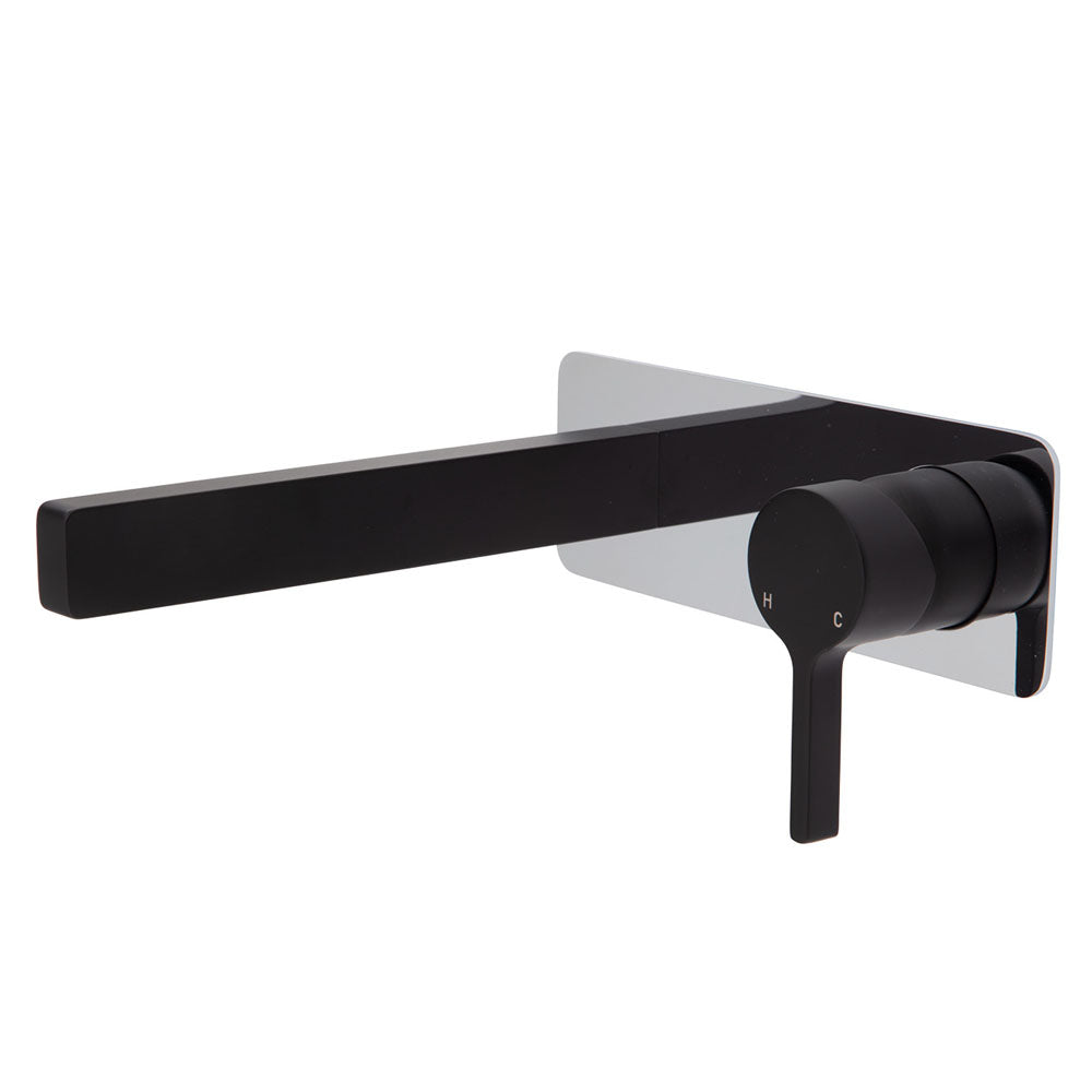 Fienza Sansa Wall Basin Mixer Set - Matte Black