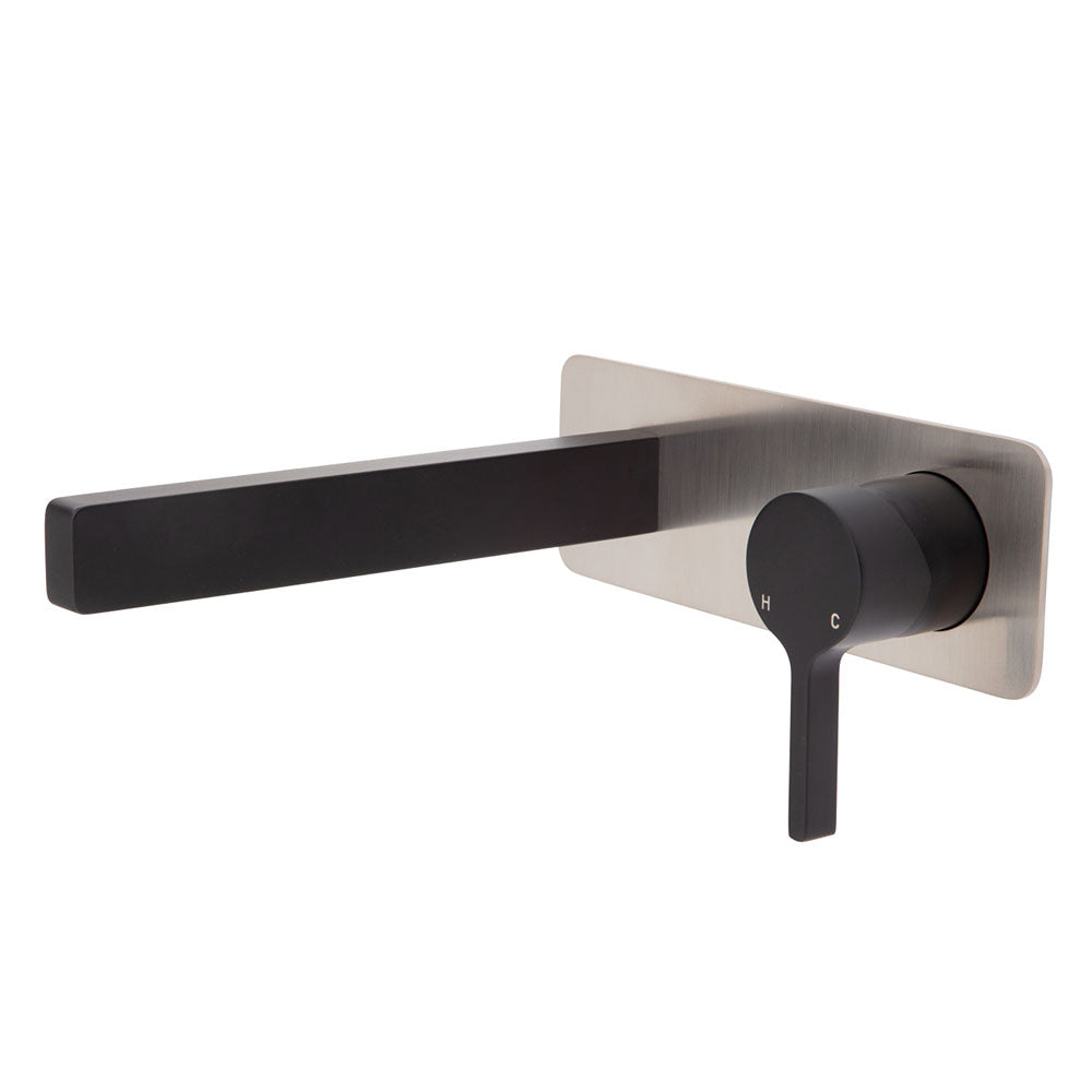 Fienza Sansa Wall Basin Mixer Set - Matte Black