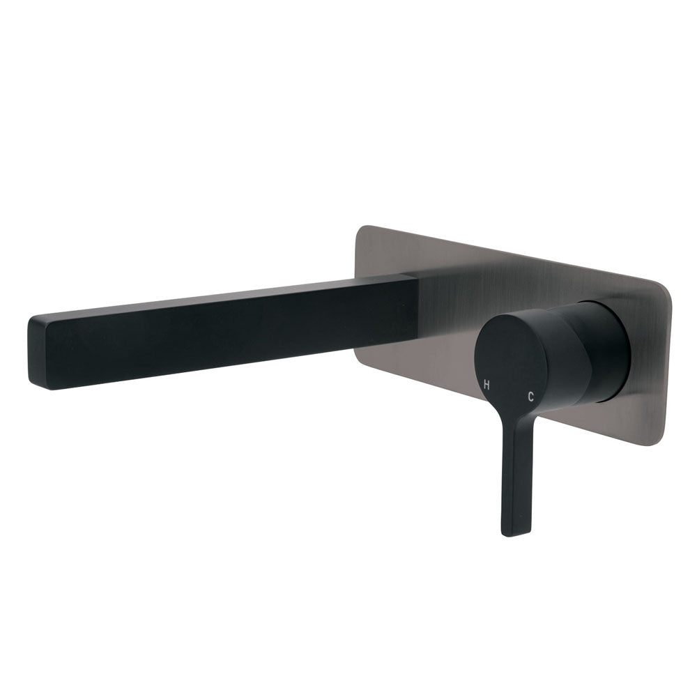 Fienza Sansa Wall Basin Mixer Set - Matte Black